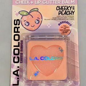 L.A Colors Peach Scented Cheek + Lip Glitter Balm Lipgloss Cheeky & Peachy 🍑